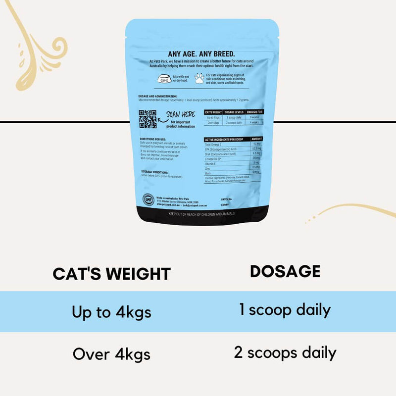 Skin & Coat Supplements For Cats Australia Petz Park