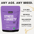 benefits of calming product for dogs. relaxes, decreases stress, calms nerves, eases insomnia