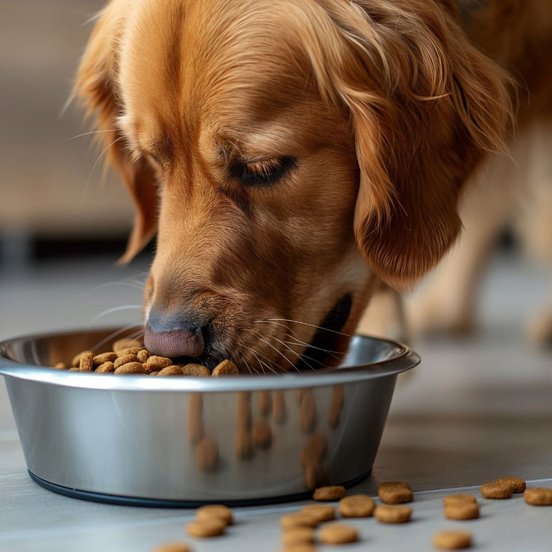 dog eating out of bowl