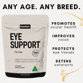 what does eye support do, eye health in cats, vision help in cats, cat eye loss, cat cataracts