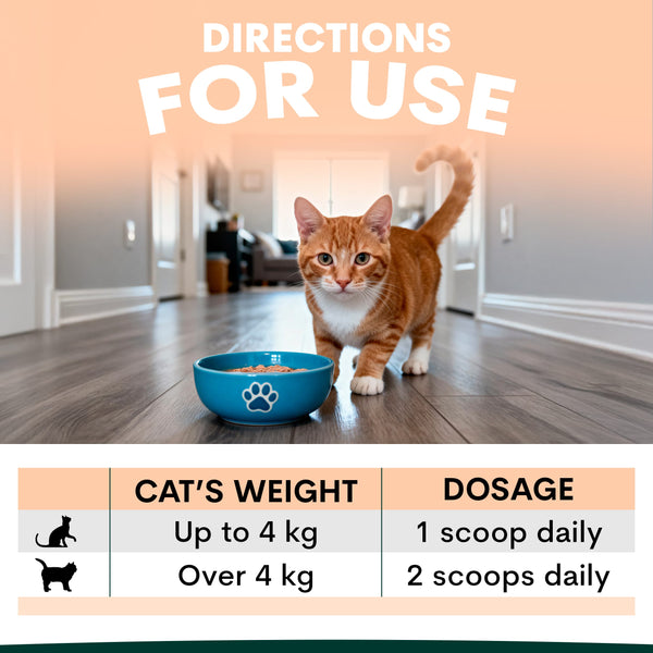 Dosage recommendations for cat vitamin supplement