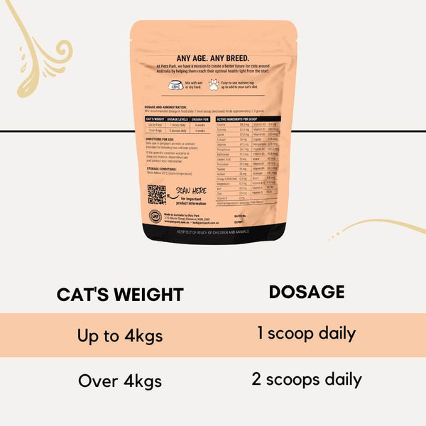 how many scoops of multivitamin for cats, cat multivitamin, multivitamin for cats